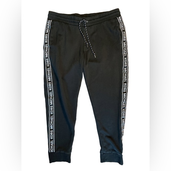Michael Kors Other - Michael Kors Black Joggers Logo Tape Sweatpants Size XL